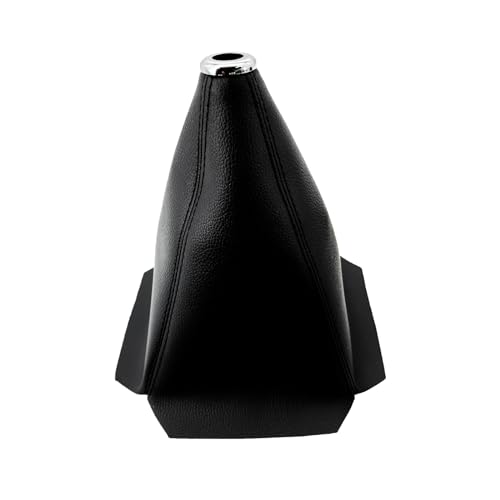 PVOTAWP Car Shift Boot Cover, Gear Shift Knob Dust Protection Black Carbon Fibre PU Leather Gear Stick Gaiter for Most Manual/Automatic Car Truck SUV (Black & Leather)