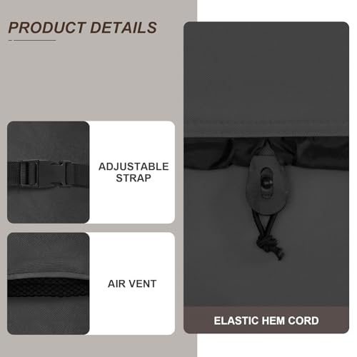 ULTCOVER Waterproof 600D Polyester Square Hot Tub Cover Outdoor SPA Covers 76 x 76 inch, Black