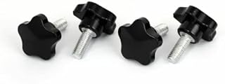 Tool parts 50mm Plastic Star Head M12x30mm Male Thread Screw On Clamping Knob Grips 4pcs