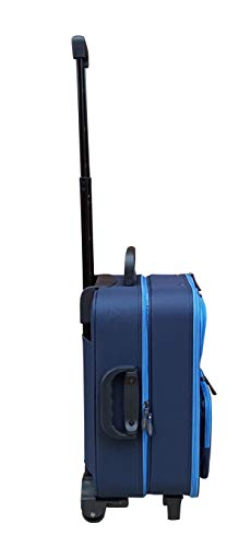 Acclaim Redcar Professional Bowlers Bowls Level Green Lawn Flat Short Mat Indoor & Outdoor Trolley Bowling Bag (Navy/Sky Blue Trim)