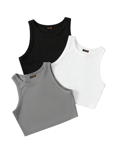 Image of Tops for Women Crop Top for Women's Tank Activewear Tee Sports Western Casual Cotton Camisole Pack of 3 Combo