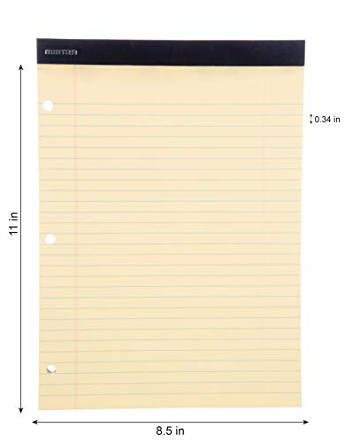 Image of Mintra Office Canary Legal Pads - With Micro-perforated sheets, Smooth-lined paper, Ideal for Office Tasks, Assignments or Notes, Meetings, and Journaling, 3 pack Wide Ruled, Double Pad, 8.5 inchx11 inch