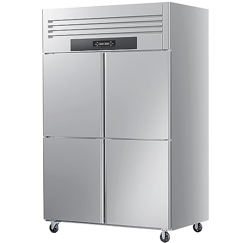 LEEVOT Side-by-Side Fridge-Freezer / 195 cm/Inverter Compressor/Multi Air Flow/Fridge Capacity 450 l/Freezer Capacity 450 l/Silver[Energy Class E]