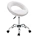 Duhome Rollhocker/Stuhl in 3 Farben mit Lehne Praxishocker Drehhocker Hocker mit Rollen Kosmetikhocker Arbeitshocker Bürohocker TYP 171XF, Weiss