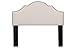 Container Furniture Direct Hallmar Collection Contemporary Upholstered Fabric Arched Bedroom Headboard with Nailhead Trim, Beige, Standard (B8085-4)