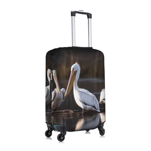 Three Pelicans Luggage Cover Washable Stretch Suitcase Protector Anti-Scratch Travel Suitcase Cover Protector Elastic Baggage Cover Fits 18-32 Inch3