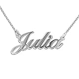 MyNameNecklace Personalized Small Name Necklace - Custom Made Nameplate Pendant Precious Metals...