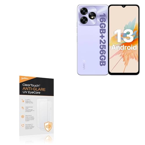 BoxWave Screen Protector Compatible With Umidigi A15 - ClearTouch Anti-Glare Anti-UV EyeCare (2-Pack), Filters out Harmful Blue Light Reduce Fatigue