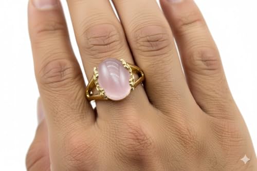 Image of 55Carat Choose Your Color Genuine Stone Ring 18K Gold Plated Oval Handmade Jewellery for Gift Sizes 4-13