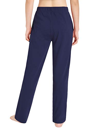 Weintee Women's Petite Cotton Sweatpants Knit Pants With Pockets M Navy #TOP2