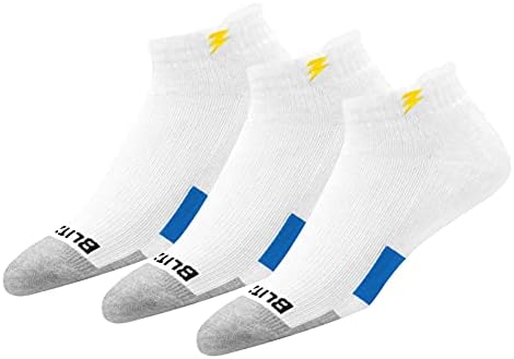 BLITZSOX TENNIS PRO Hi-Tech Performance Max Cushion Moisture Wicking White Tennis Socks for Men & Women, Pack of 3