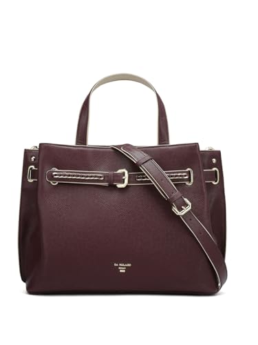 Image of Da Milano Leather Satchel Bag for Women - Wine