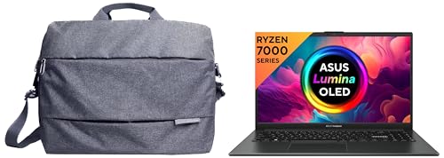 Image of ASUS Vivobook Go 15 OLED (2023), AMD Ryzen 5 7520U, 15.6 inch (39.62 Cms) Fhd OLED, (16Gb Ram /512Gb Ssd), E1504Fa-Lk545Ws Eos 2 Messenger Bag (Gray) - Windows