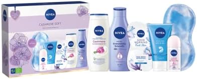 NIVEA Cashmere Soft Gift Set (6 Pieces), Relaxing and Refreshing NIVEA Gift Set Includes Shower Cream, Face Wash, Face Mask, Body Lotion and More, Gifts for Women