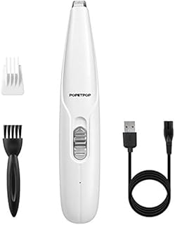 POPETPOP Dog Clippers - Low Noise Cordless Electric Pet Hair Trimmer, USB Rechargeable 2-Speed Dog Grooming Clippers Kit for Small Dogs and Cats Hair Around Face, Paws, Eyes, Ears, Rump