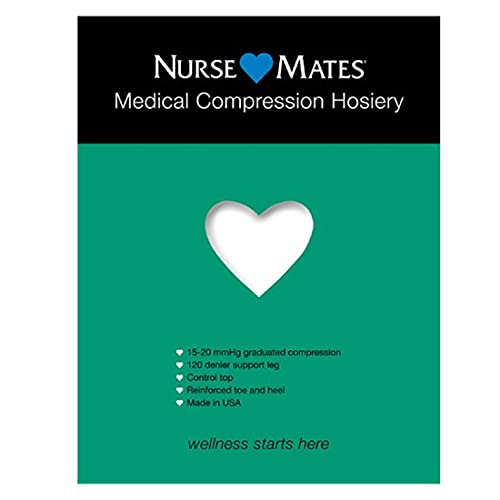 Nurse Mates Medical Compression Pantyhose | 15-20mmHg | Support Hosiery | 1 Pair | White | Size D by Nurse Mates - Used condition - US$22.76