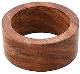 Ajuny Set of 12 Wooden Sleek Plain Handmade Decorative Napkin Rings for Dinner Party Table Decor 1.5 inch