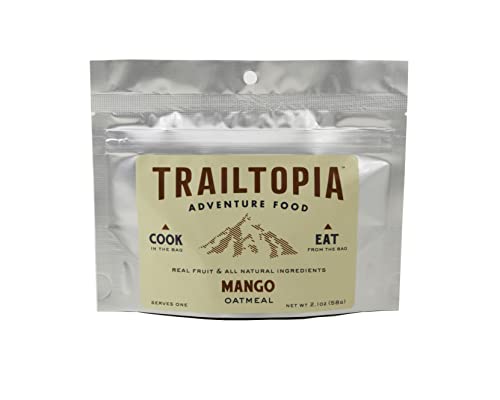 Trailtopia Mango Oatmeal Nutrient-Packed Breakfast for Camping and Hiking...