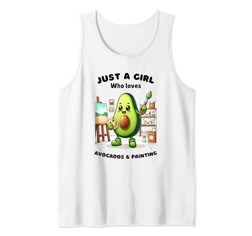 Solo una chica que ama el aguacate y la pintura para niñas y mujeres Camiseta sin Mangas