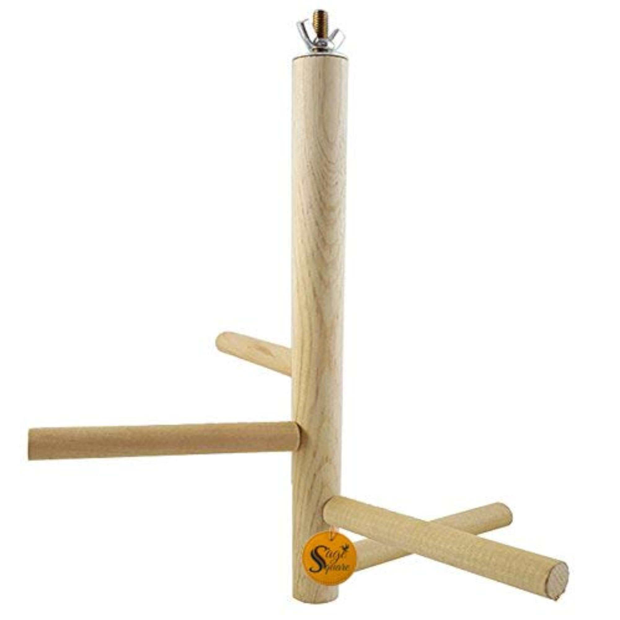 10 Inches Natural Wood 4 Stage Playful Climbing Cage Accessory