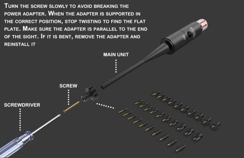 Professional Laser Bore Sight Kit Multiple Caliber, Upgraded Red Bore Sighter with 30 Adapters Button Switch Perfectly Choice for.17 to 12GA Rifles Pistols, Provides Powerful Support for Hunting