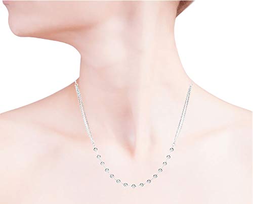 925 Sterling Silver Adjustable Station Bead Necklace, Sterling Silver 3 Row Necklace, Silver Jewelry For Women2