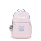 Kipling Seoul Mochila grande metálica para laptop de 38.1 cm, Rosa marinho Met C, Medium, Casual