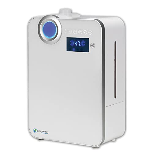 PureGuardian 12.5L Output per Day Ultrasonic Warm and Cool Mist Humidifier, Large Room, Home, Office, Easy Quiet Operation, Digital Display, Auto Humidistat, Timer, Auto Shut-Off, Pure Guardian H7550 by PureGuardian - Used condition - CA$46.49
