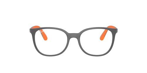 Ray-Ban RY1631 Unisex Kids Round Prescription Eyewear Frames, Dark Grey On Rubber Orange/Demo Lens, 45 mm - image 2