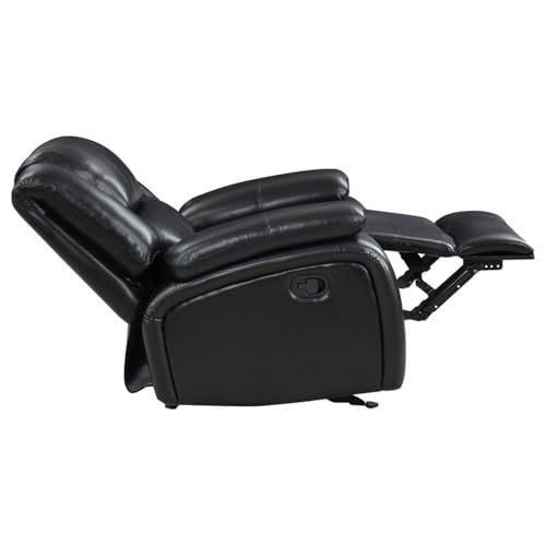Sillón reclinable manual Negro cuero sintético miniatura 6