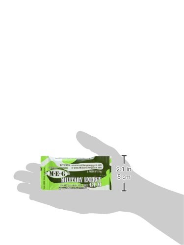 Miniatura 8 de MEG - Goma de energía militar  100 mg de cafeína por pieza + aumenta la energía + aumenta el rendimiento físico + menta verde paquete de 24 unidades