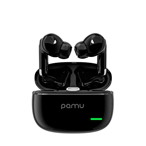pamu Wireless Earbuds Active Noise Cancelling Earbuds Bluetooth Headphones 5.2 with Charging case, ANC Earphones with Built-in Mic,ENC Call Noise Reduction Headset,Smart Touch,Deep Bass TWS Black