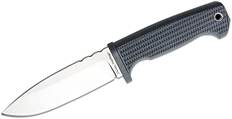 Demko Knives FreeReign Fixed Blade Knife 5" AUS-10A Satin Drop Point w/Sheath & Belt Loop (Gray/Black)