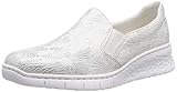 ballerina slippers essie Elastik Rieker Damen 58166-80 Slipper, Weiß (Weiss-Silber 80), 41 EU