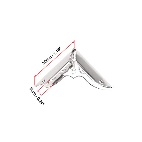 Image of uxcell Metal Book Corner Protectors Edge Cover Guard 30 X 30 X 6mm Silver Tone 100pcs