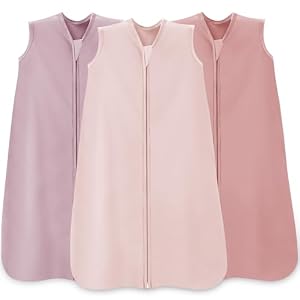 Baby Sleep Sack 0-6 Months, 100% Cotton Wearable Blanket, 0.5 Tog, 3 Pack