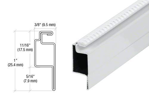 Crl Wsfl7W White 5/16" Roll Formed Aluminum Standard Lip Screen Frame - 144" #TOP1