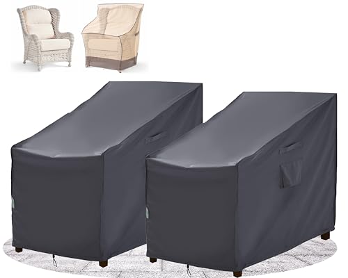 F&J Outdoors Impermeabile Per Poltrone Da Giardino Copertura Protettiva Per Poltrone Singole Da Patio, Recliner Chair, Copertura Antipioggia, 2 Pezzi,