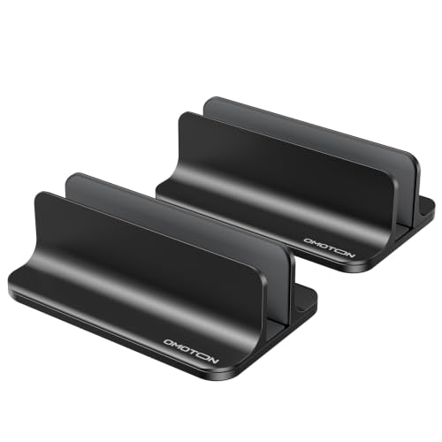 OMOTON Vertical Laptop Stand, Adjustable Dock for MacBook, Black & Black