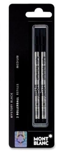Montblanc Recharge pour Stylo Roller Noir M x2 d'origine authentique référence 15158