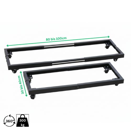 ausziehbarer Pflanzenroller 80x30x10cm ausziehbar bis 100x40x10cm / Tragkraft bis 300kg