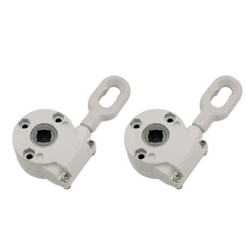 Máquina toldo Universal para terraza Camping Exterior Jardin para Engranaje recogedor de toldos Mecanismo toldo Manual Vertical Engranaje Reductor (Blanco, 138mm 2pc)