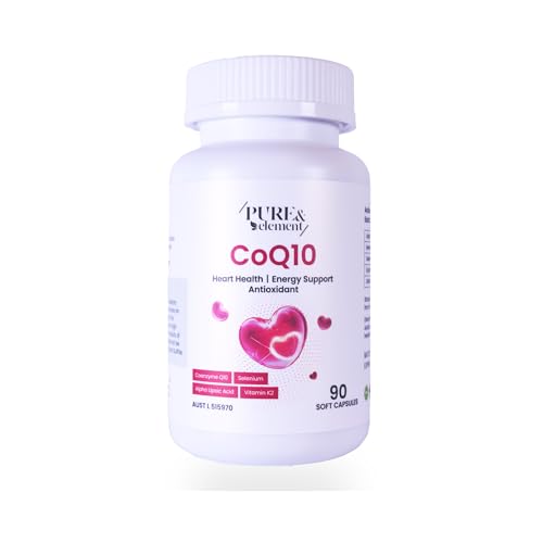 CoQ10 200mg 90 Softgels – High Strength Coenzyme Q10 Supplement – Heart Health & Energy Support – Antioxidant – Made in Australia – PURE & ELEMENT