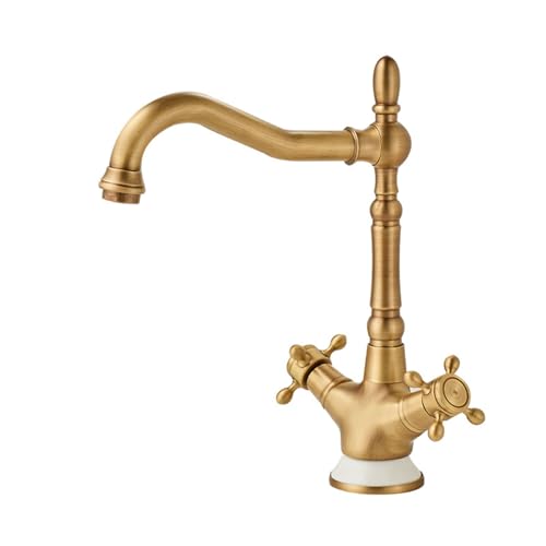Mitigeur de lavabo doré MOCHAMIK à la finition luxueuse et design croisé