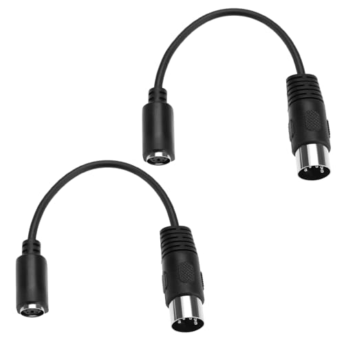 Be In Your Mind 2Pcs Black PS2 Keyboard to at Convertor 5 Pin DIN Male to 6 Pin Mini DIN Female PS2 Keyboard Adapter for Computer PC Keyboard Mouse Converter