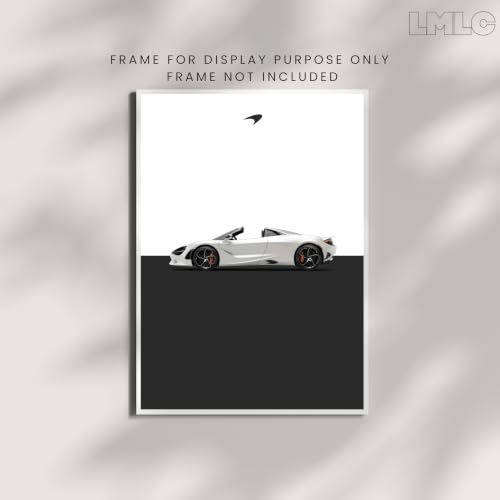Image of Live Mad Live Crazy Mclaren 720S Spider Portrait Single Wall Paper Poster, A3 Size, 16.5L X 11.7W Inches Unframed Art Prints - Home, Bedroom, Living Room & Decor - Aesthetic, Matt Finish, Frame Not Included