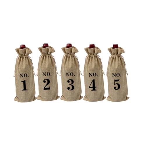 Bolsas de lino para botellas de vino decorativas estilo vintage para Navidad HOMOBABE