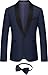 MAGE MALE Mens Tuxedo Jacket Shawl Lapel Suit Jacket Slim Fit Blazer Jacket for Dinner,Prom,Wedding Navy