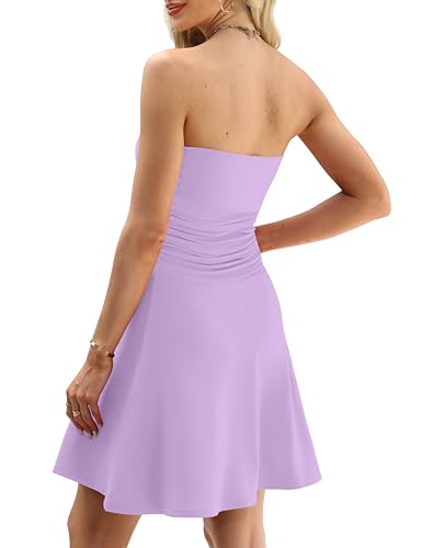 Image of OFEEFAN Womens Tube Dresses Strapless Homecoming Graduation Formal Party Club Mini Dress Date Outfits
