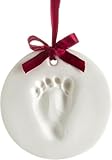 Pearhead Clay Handprint and Footprint Ornament, Baby's First Christmas, Newborn Keepsake Kit, Holiday Stocking Stuffer, Personalized Babyprint with Hanging Ribbon